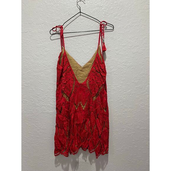 Free People Party Red Mini Cut out Dress Size XS NWT Glam - Picture 6 of 9